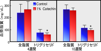 図２．カテキンの中性脂肪低下作用